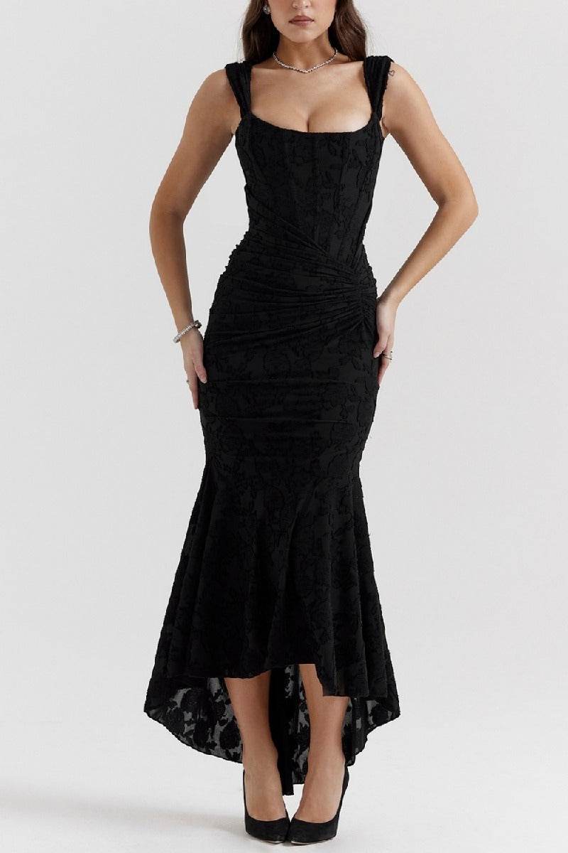 Mermaid High-Low Lace Formal Evening Dresses 850775323930 - COCOMELODY